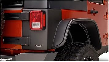 Bushwacker Trail Armor Rear Corner Covers | 2-Piece Set, Black, Textured Finish | 14010 | Fits 2007-2018 Jeep Wrangler JK Unlimited