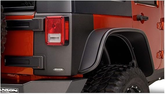 Bushwacker Trail Armor Rear Corner Covers | 2-Piece Set, Black, Textured Finish | 14010 | Fits 2007-2018 Jeep Wrangler JK Unlimited