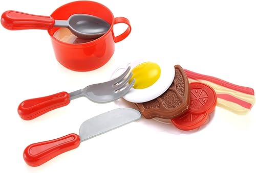 Miniatura 3 de Juego de parrilla de desayuno para niños pequeños, parrilla de cocina con sonidos realistas, utensilios de cocina de simulación, juego de parrilla