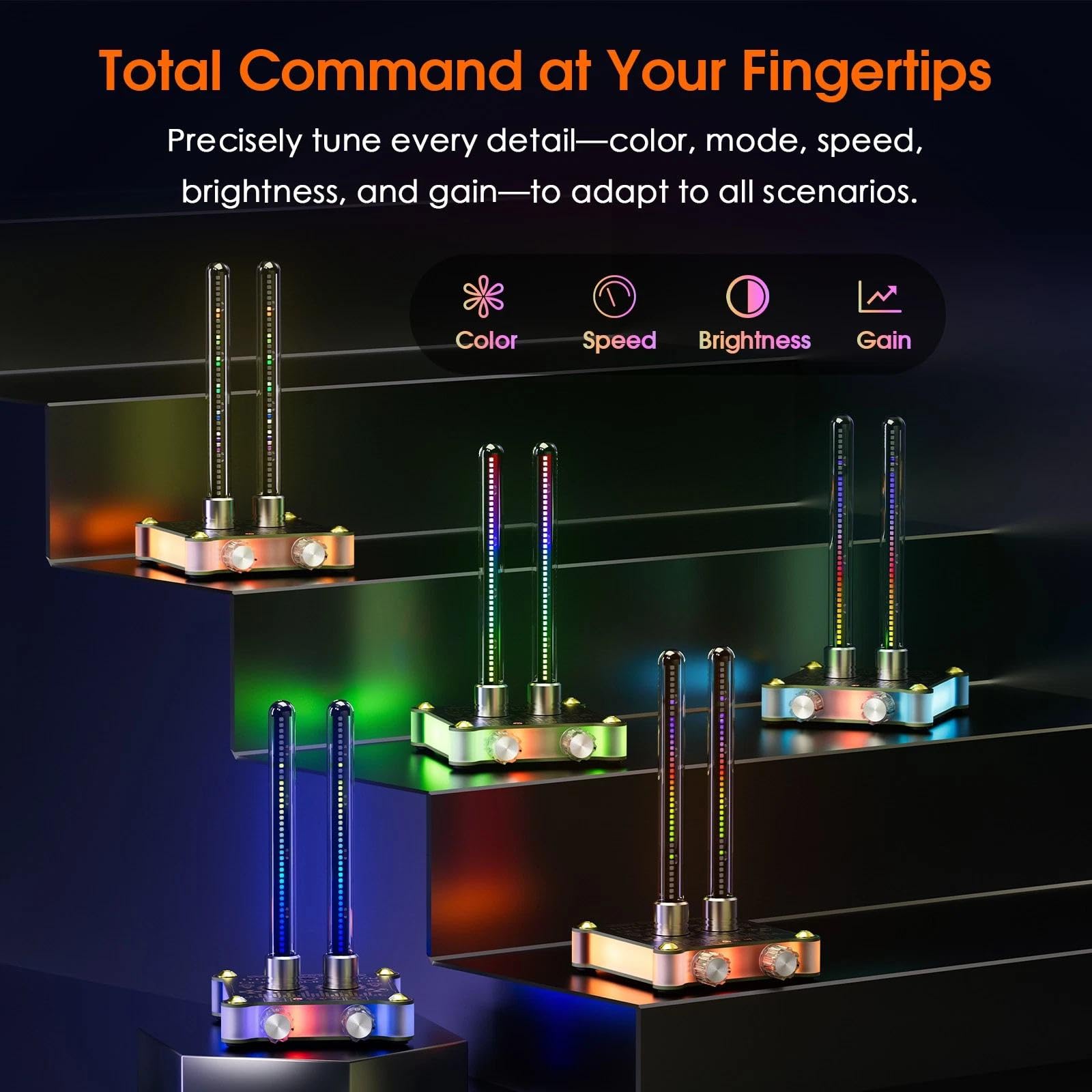 Nobsound RGB LED Tube Musik Spektrum Rhythmus Licht Retro Sound Level Meter Mic Pickup für Home Stereo System Desktop Geschenk, mit Empfindlichkeitseinstellung