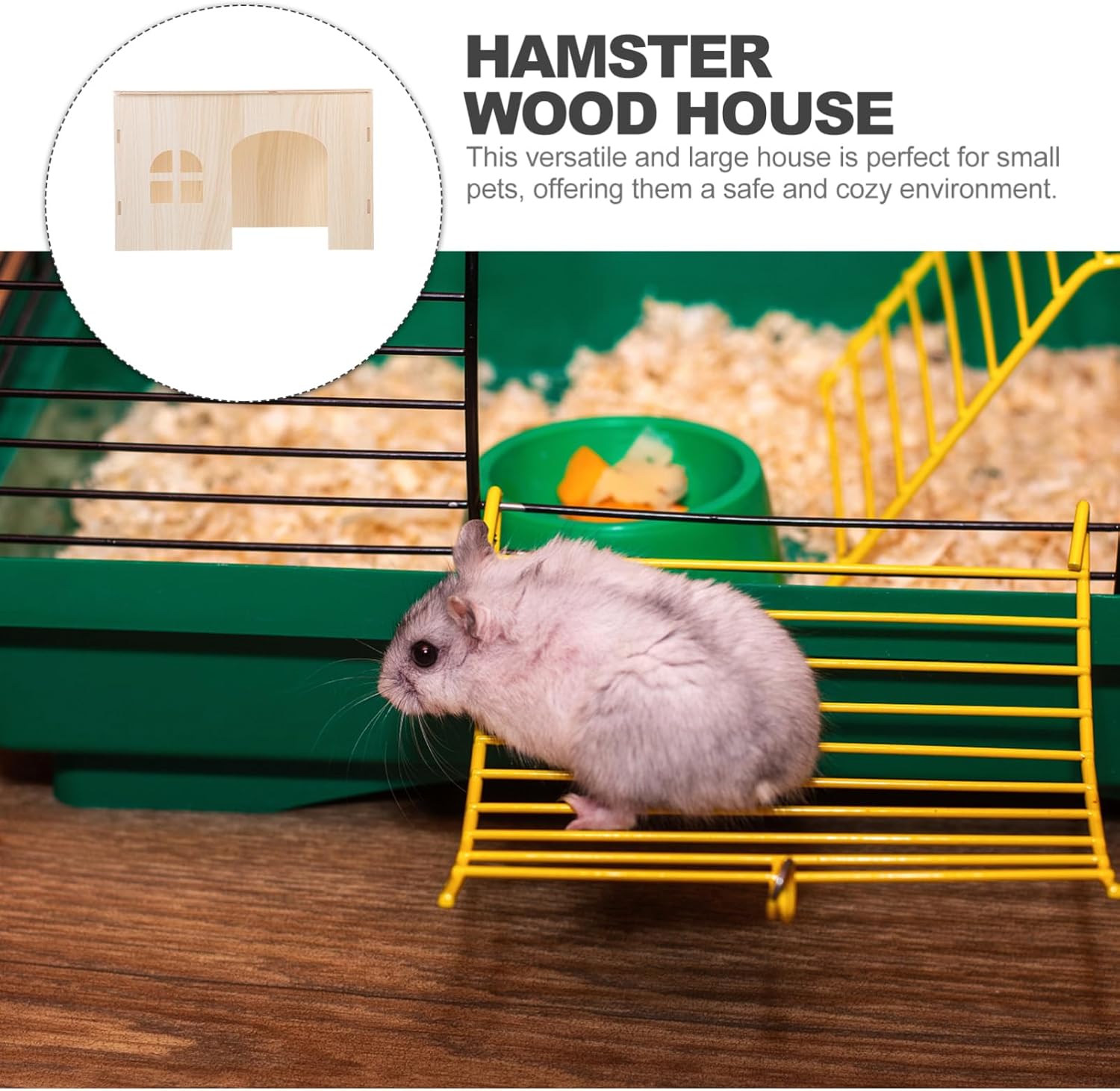 Guinea Pig Habitat Indoor Wooden House Squirrel Nest Toys Hideout for Small Pets