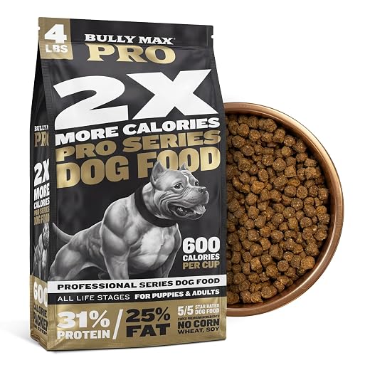 Bully Max 2X Calorie Dry Dog Food PRO Series | High Calorie High Protein Dog and Puppy Food | Healthy Weight Gain and Muscle Mass for All Breeds | 600 Calories Per Cup | Slow-Cooked | Zero recalls