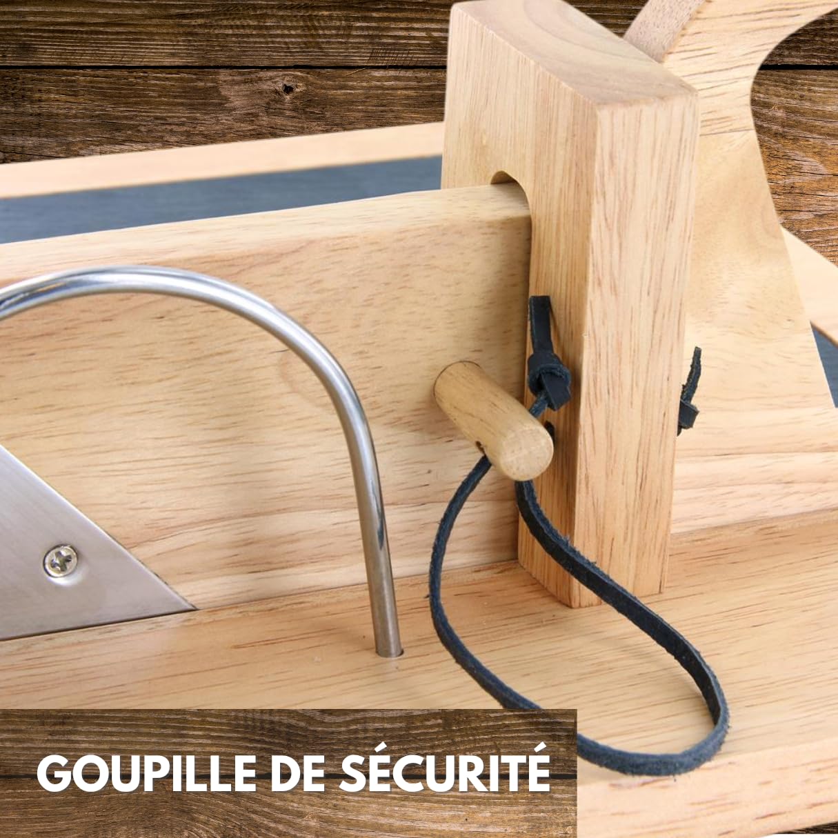 Trancheuse Saucisson Bois Guillotine Manuelle Coupe Charcuterie Multifonctions Plateau Ardoise Pochon