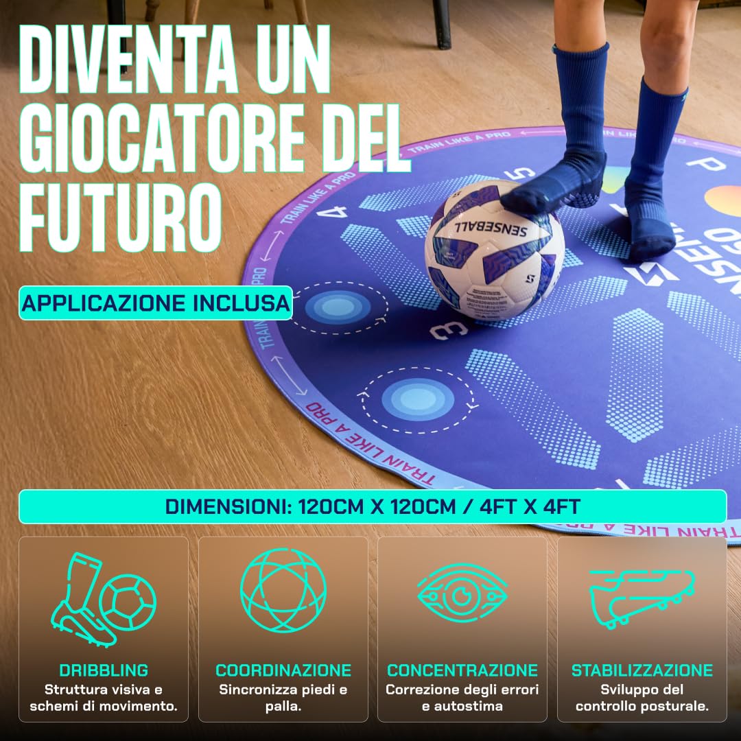Sensemat 360 - Tappetino da allenamento antiscivolo con design a 360 gradi, per allenamento con i piedi, forza e coordinazione per tutte le età e livelli, migliora le abilità e il controllo con un
