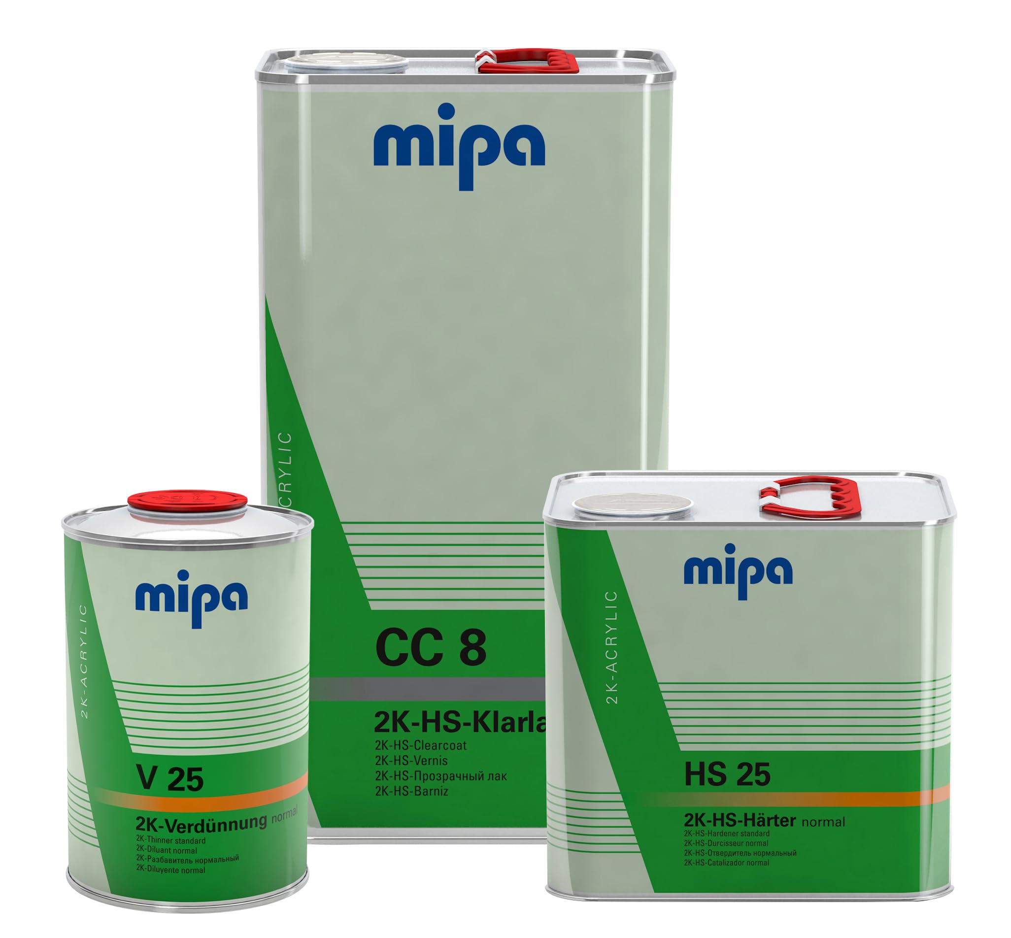 MIPA 2K-HS-Klarlack CC 8 Set - 8.5 Liter Hochglanz-Klarlack mit Härter & Verdünnung, VOC-konform, High-Solid Acryl für PKW & Nutzfahrzeuge