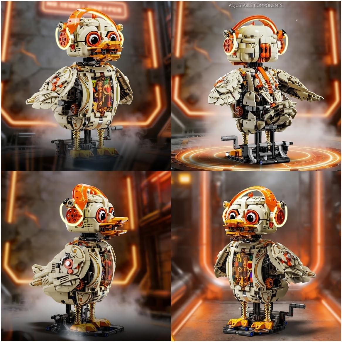Mechanical Duck Building Blocks Set, STEM Rotating with Moving Wings image 4