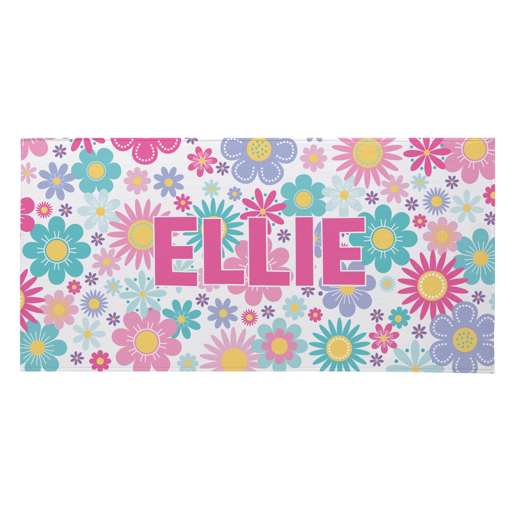Let's Make Memories Personalized Beach Towel - Vacation Gear - Standard Size - Flowers
