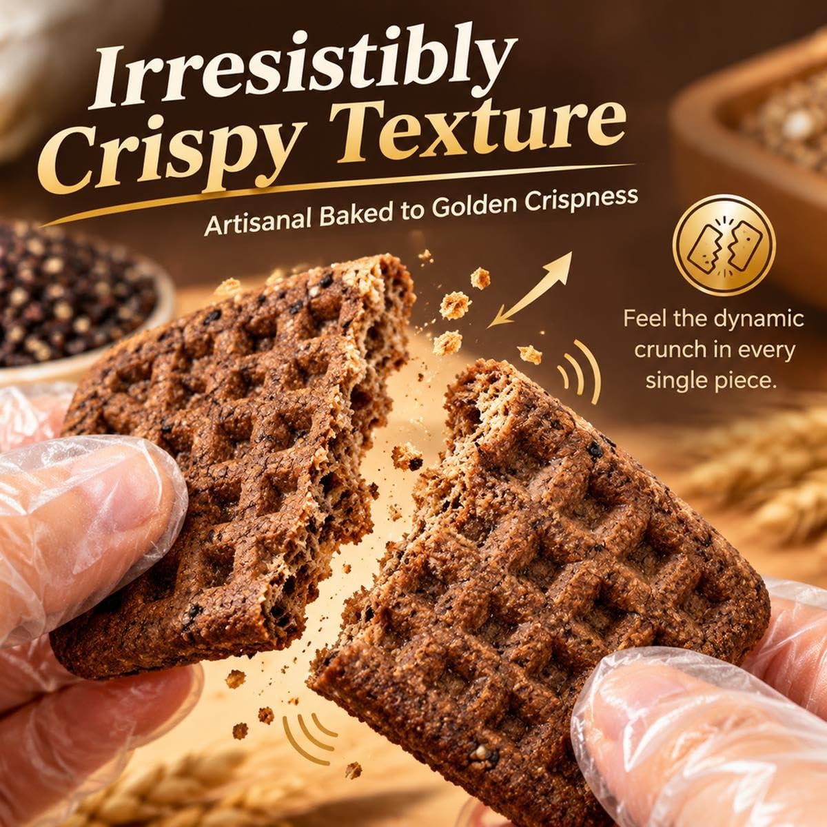 Galletas de Cereales y Quinoa, Snack Crujiente, 9 Ingredientes, 208g