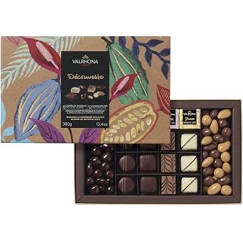 Discovery Gift Box Dark, Milk & Dulcey Inspired from French pastries Millefeuille, Creme caramel, Paris-Brest; Manjari 64% Dark Chocolate, Guanaja 70% Dark Chocolate, Caraibe 66% Dark Chocolate, Jivara 40% Milk Chocolate, Bahibe 46% Milk Chocolate; Milk, Dark and Dulcey 13.4 Ounce Pack of 1