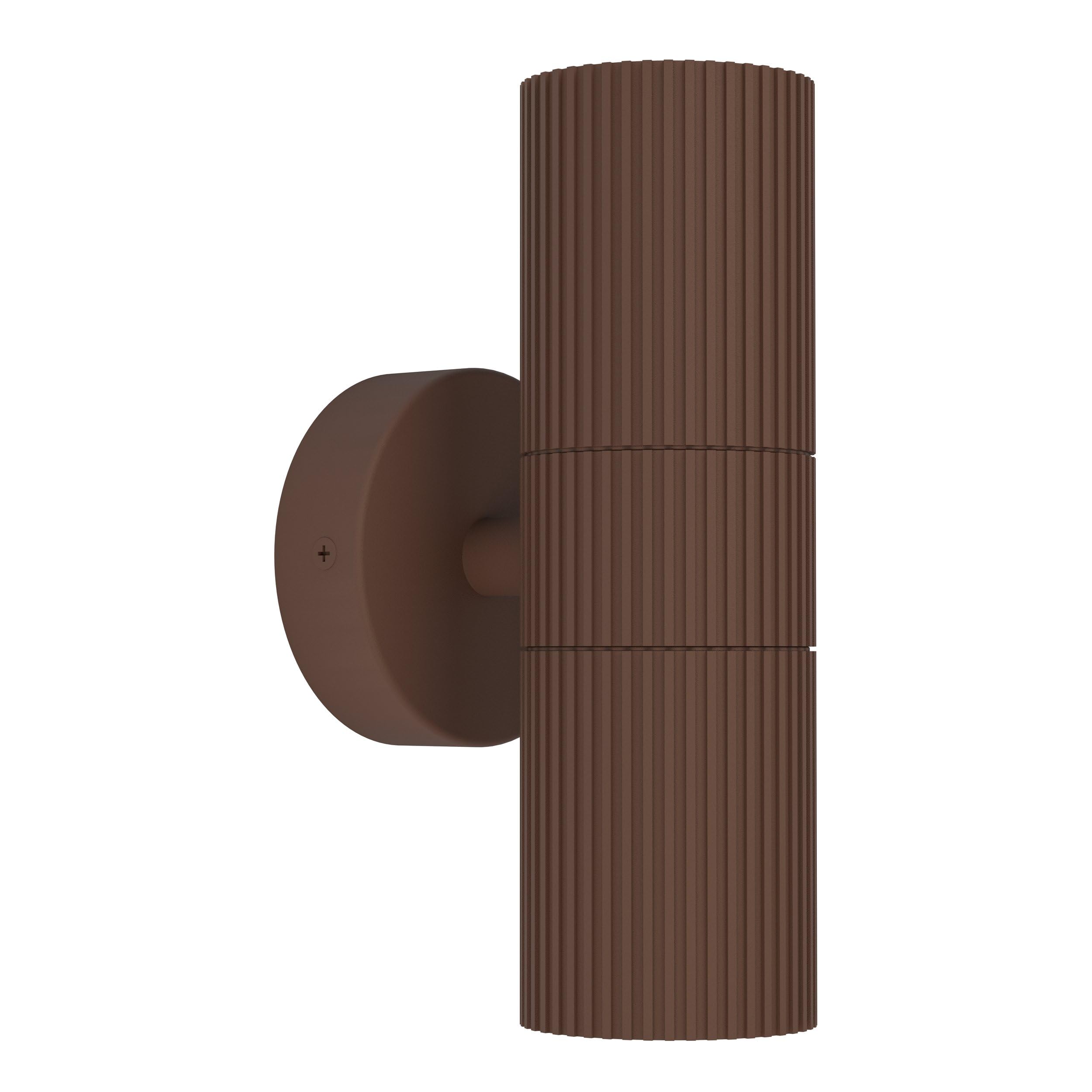 Eglo Wall Lamp Outdoor Tomelloso, Exterior Lighting for House Wall, Mounted Light with Uplight and Downlight, Fixture Aluminium in Rust Colour, GU10 Socket, IP44