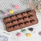 Pack of 2 Silicone Chocolate Moulds, Heart 15 Cavities, Non-Stick Coating Chocolate Mould, Silicone Mould, Chocolate, Chocolate Mould for Chocolate, Gummy, Sweets, Ice Cubes - 4
