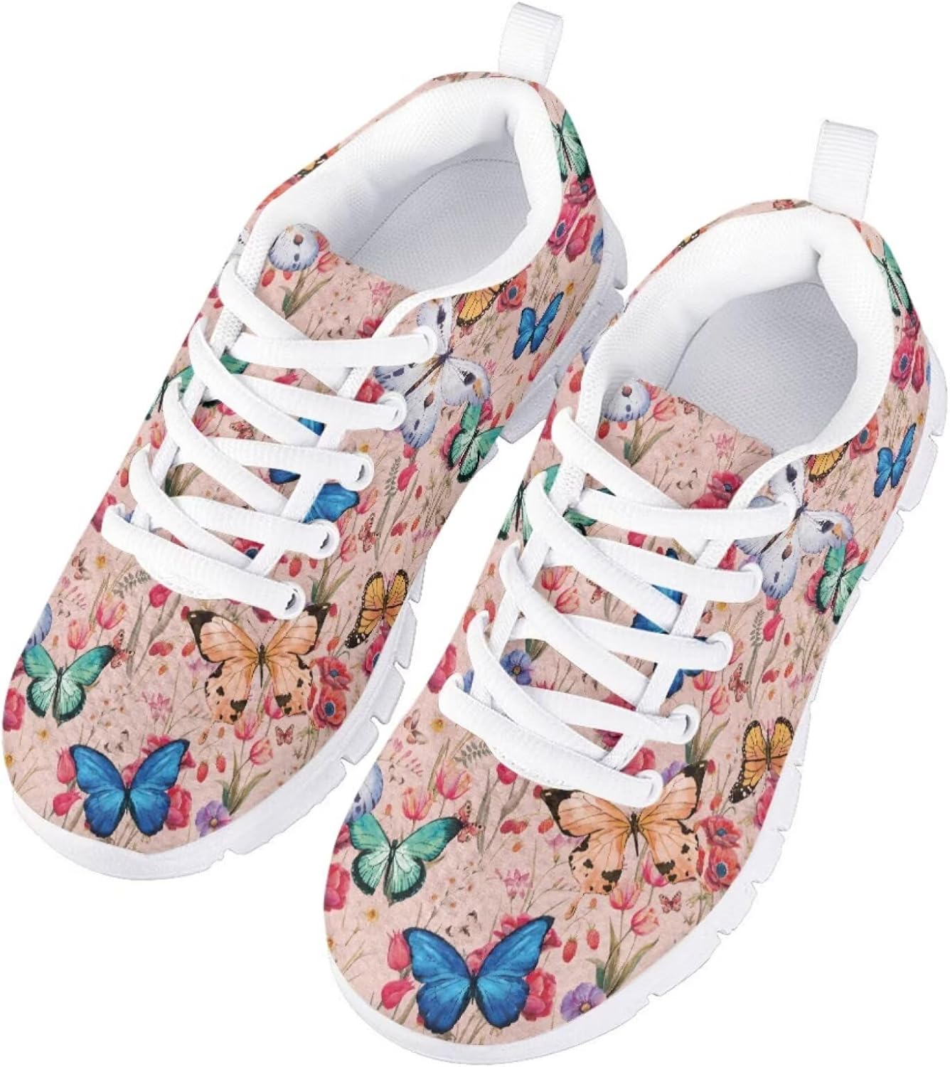 Funnydude Cool Print Girls Running Shoes Comfortable Breathable Shoes Lightweight Sneakers for School