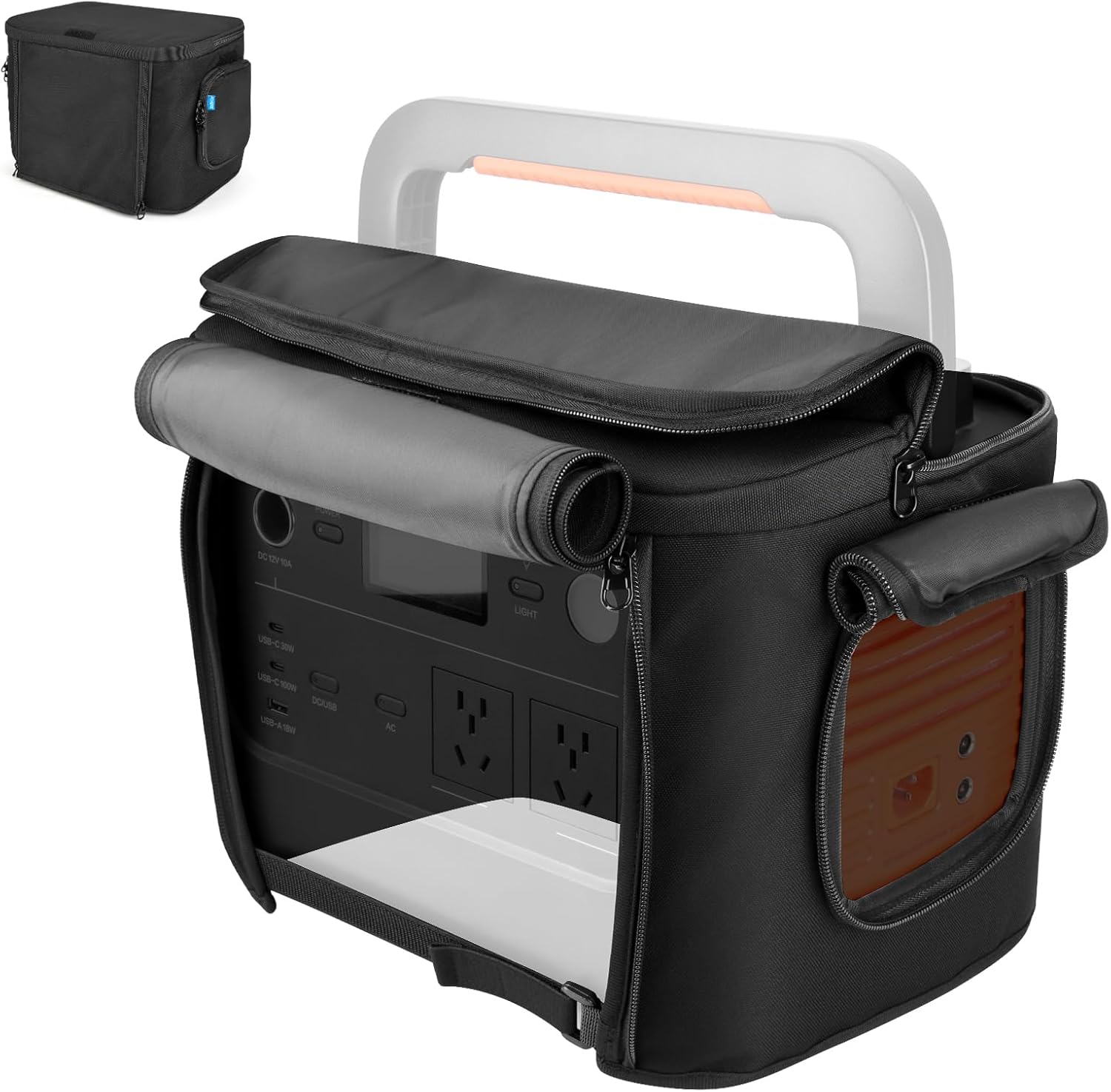 Xxerciz Protective Cover Compatible with Jackery Explorer 1000 v2, Portable Power Station Cover with Multiple Zipper Pockets, Waterproof Dustproof Generator Protector for Outdoor