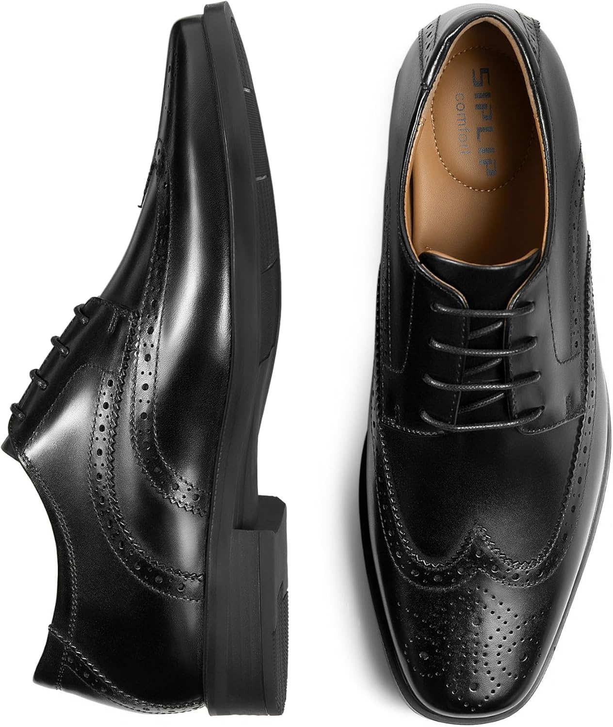 Mens Leather Oxford Shoes Formal Lace up Dress Shoes