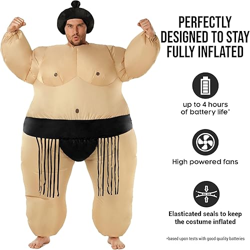 Miniatura 3 de Morph Trajes de lucha de sumo para adultos, disfraz de luchador de sumo para adultos, disfraz inflable de Halloween para adultos, disfraces
