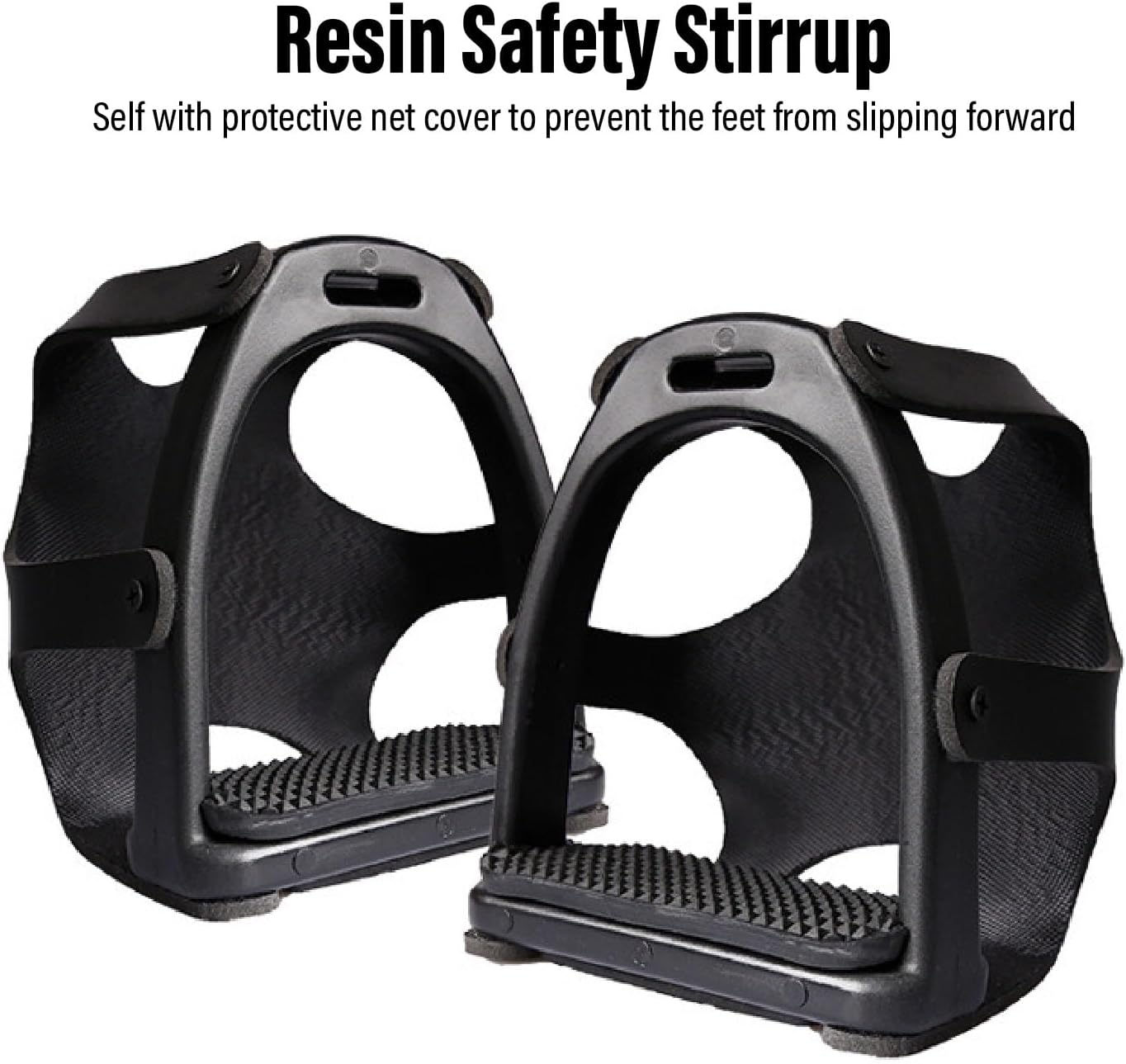 Tyenaza 2Pcs Horse Riding Stirrup, Non Slip Reinforced Structure Equestrian Equipment Safety Stirrup with Net Cover