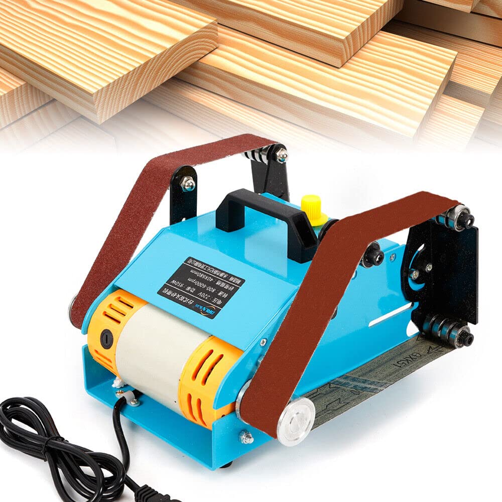 Levigatrice a nastro da tavolo, a doppio nastro, 950 W, levigatrice a nastro, levigatrice elettrica, levigatrice a nastro, levigatrice a nastro, levigatrice a nastro, 220 V, doppio asse, 6000 RPM
