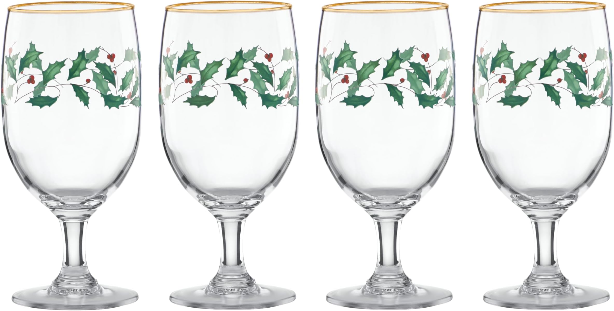 849606 Holiday 4-Piece Iced Beverage Glass Set, Christmas Dinnerware, Hosting