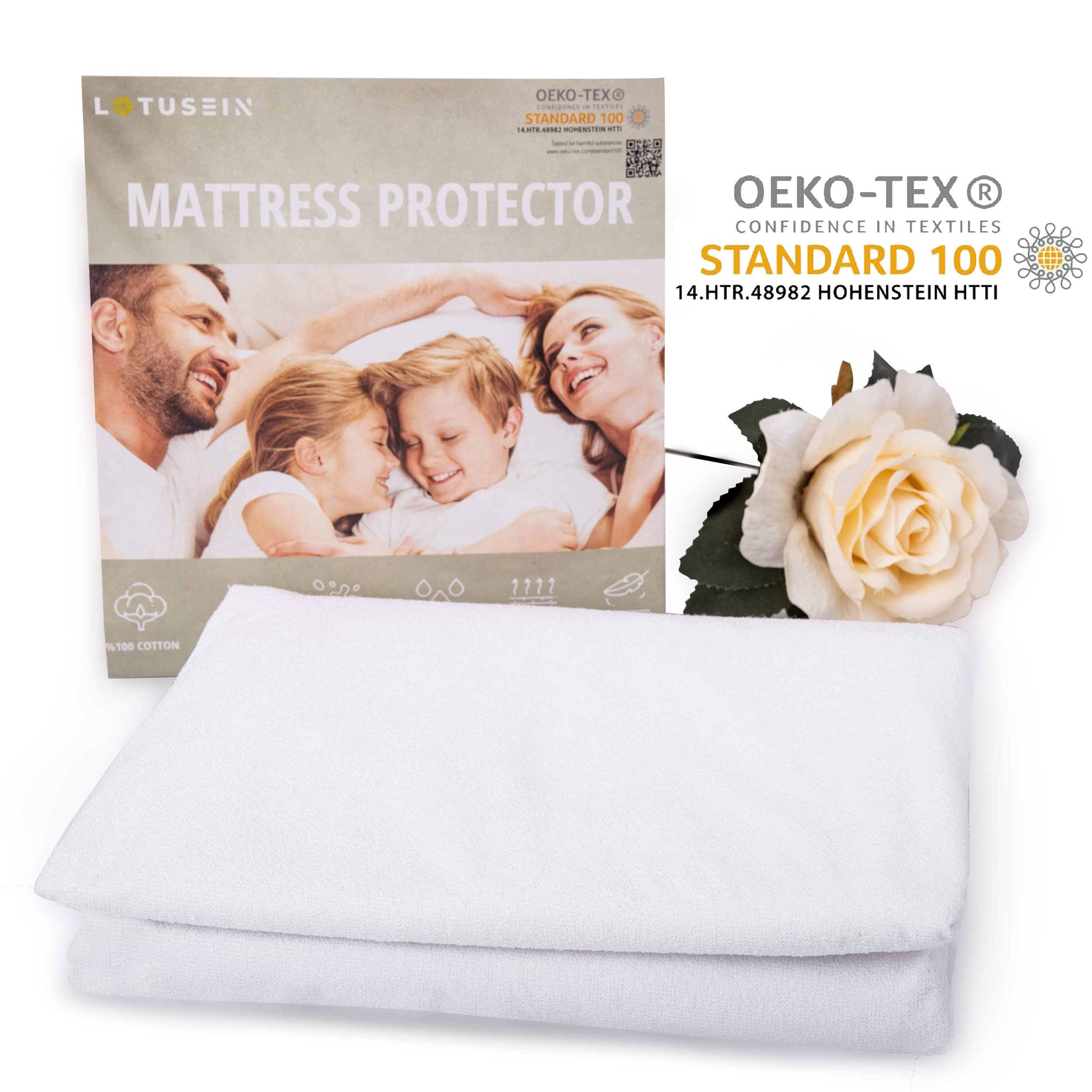 Molton Matrasbeschermer 160 x 200 cm - waterdichte matrasbeschermer - matrasbeschermhoes - gecertificeerd Oeko-Tex® - katoenen oppervlak, antibacterieel, schimmelwerend, anti-allergisch