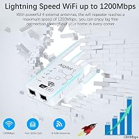 aigolink WLAN Repeater 1200 Mbit/s - Dual Band WiFi Jelerősítő (5GHz 867Mbit/s + 2.4GHz 300Mbit/s) Ethernet Porttal - Univerzális Internet H 3