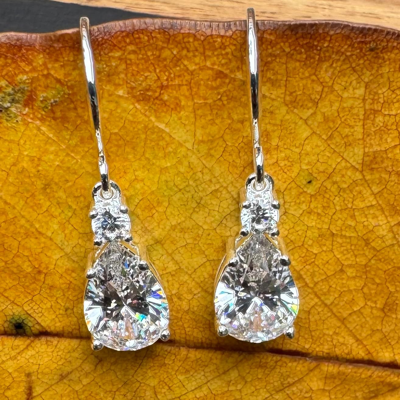 2.0ct Moissanite Stud Earrings, 925 Sterling Silver Teardrop Dangle Drop Earrings for Women Hypoallergenic, Women's Jewelry Gift - Image 5