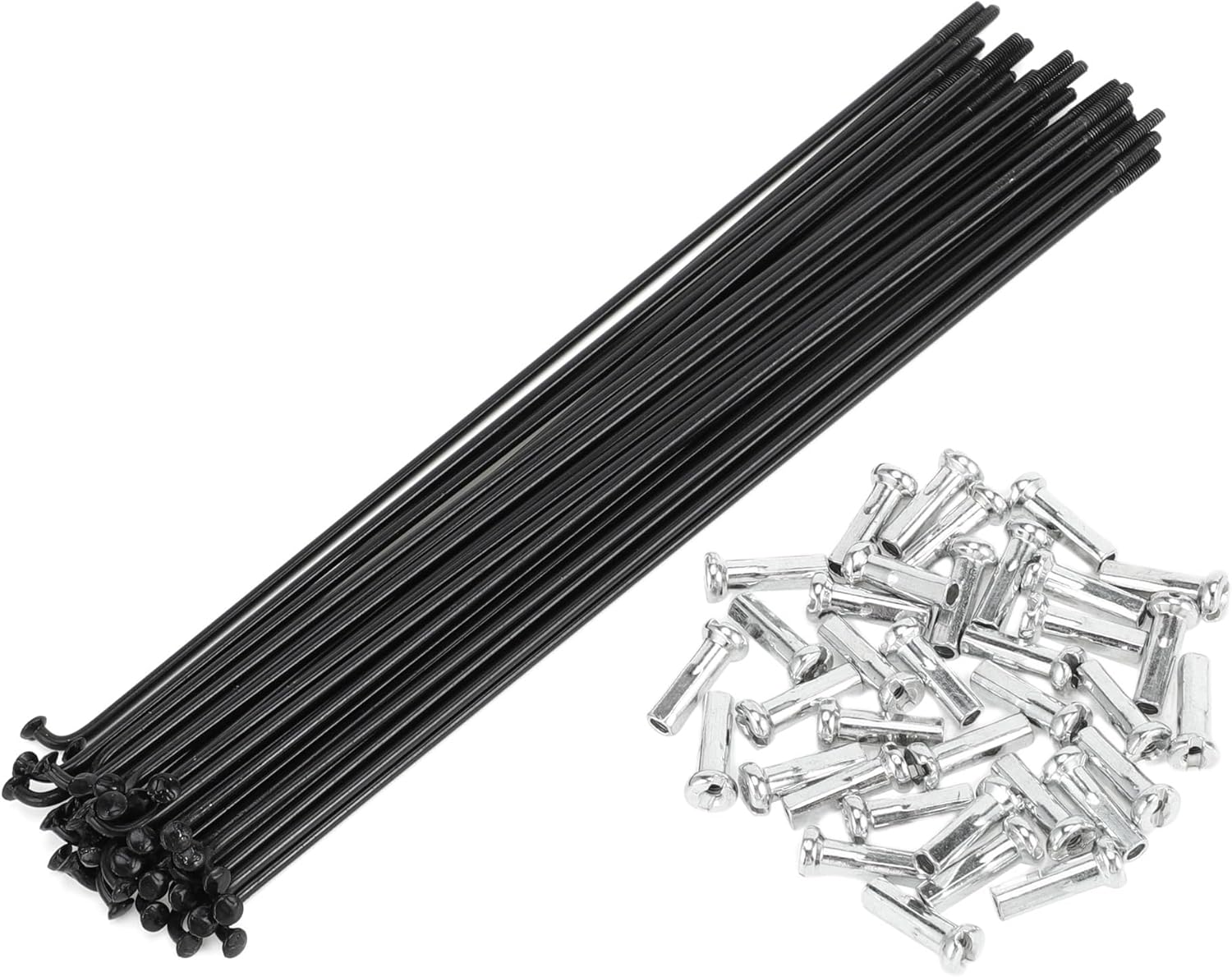 Bike Spokes 24pcs Bicycle Spokes 14G Carbon Steel Black