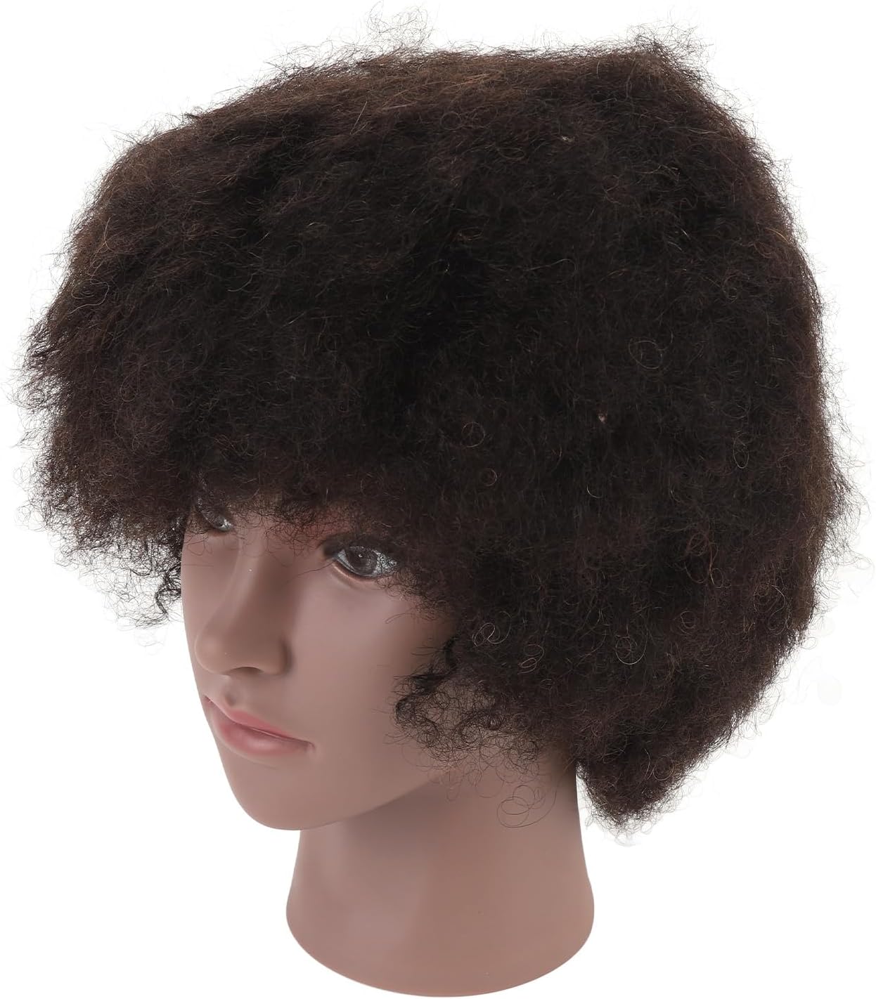 Afro Hair Mannequin Head for Braiding Practice | Realistic Black Skin & Curly Human Hair | Cosmetology Mannequin for Styling / Wig Display / Makeup Training