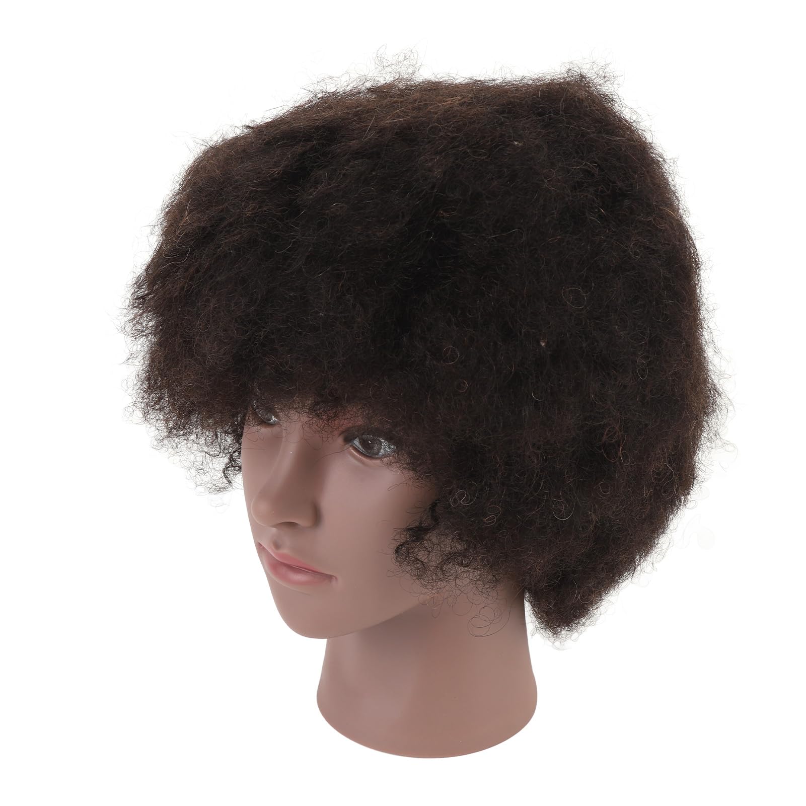 Testa di Manichino Cosmetologia Riccia Africana Realistica Pelle Nera Resina PVC per la Pratica dello Styling