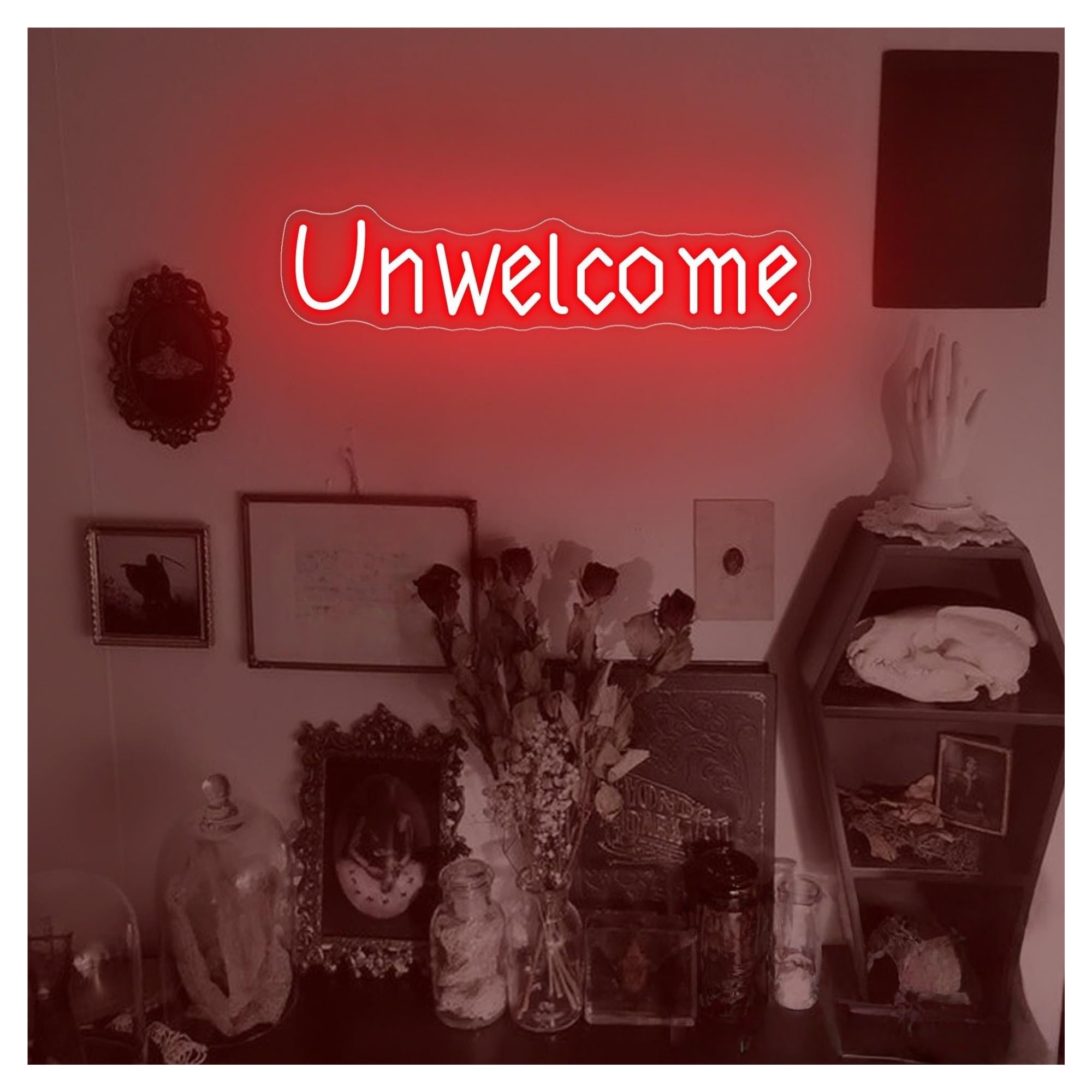 RONGCH Hanging Art Neon Signs Unwelcome Neon Sign, Suitable for Festival Party Home Decor with Brightness Adjustable 10cmx38cm