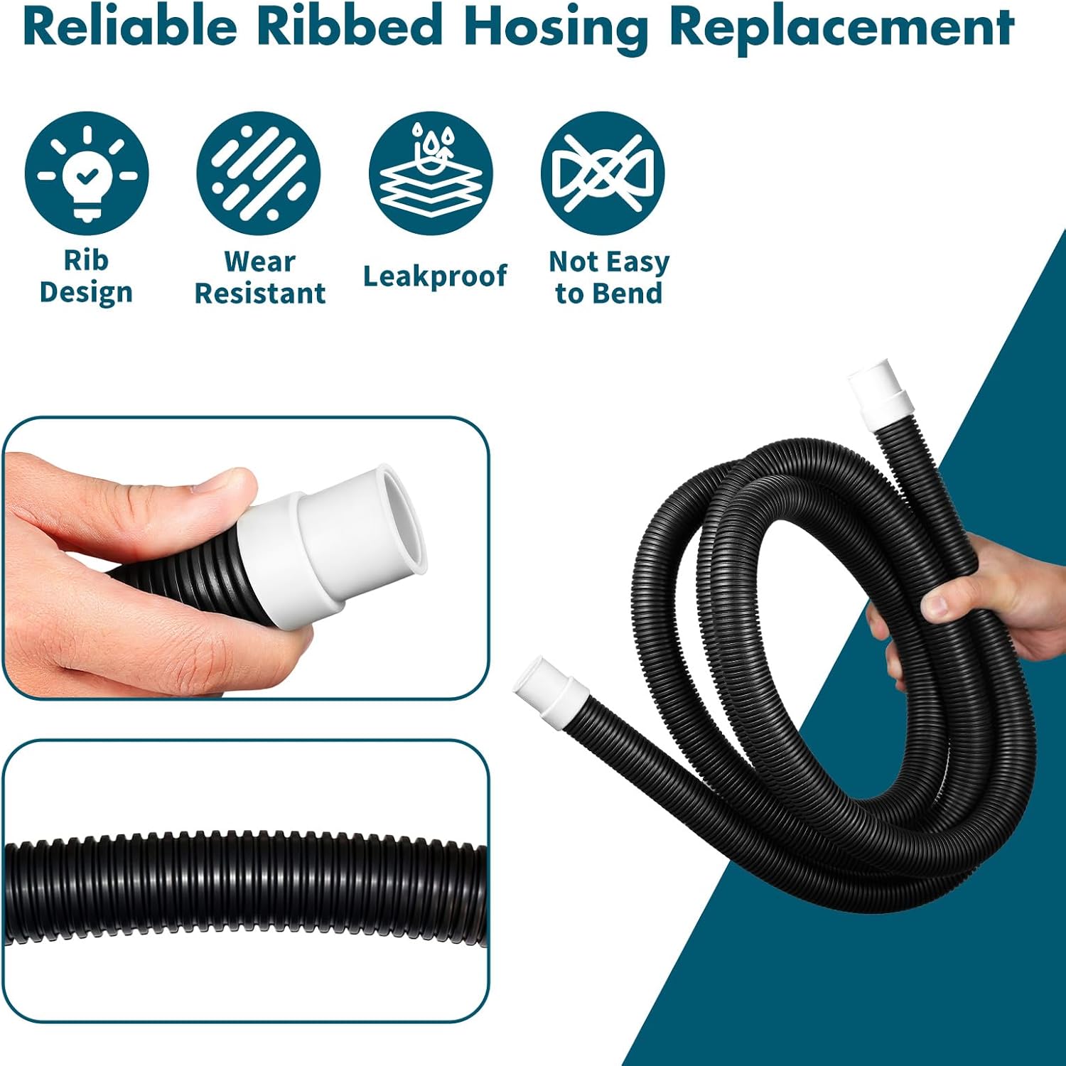 A20236 Ribbed Hosing Replacement for Fluval FX2/FX4/FX6 Canister Filters, 8.75 Ft Aquarium Tubing for Freshwater and Saltwater Aquariums