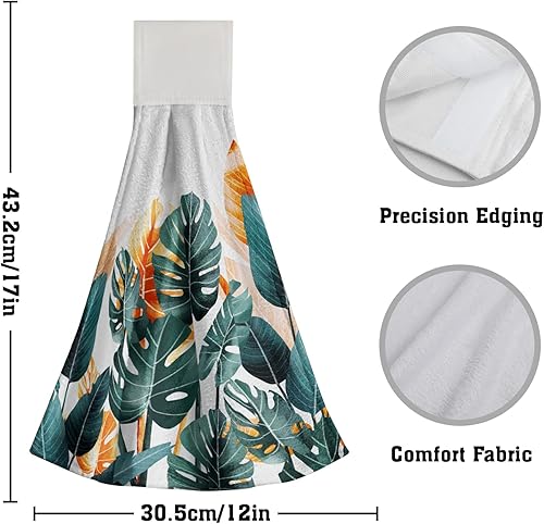 Miniatura 9 de Giwawa Toallas de mano de cocina de flores azul marino, modernas, bohemias, para colgar, con lazo, de secado rápido, 2 unidades, para baño, baño,