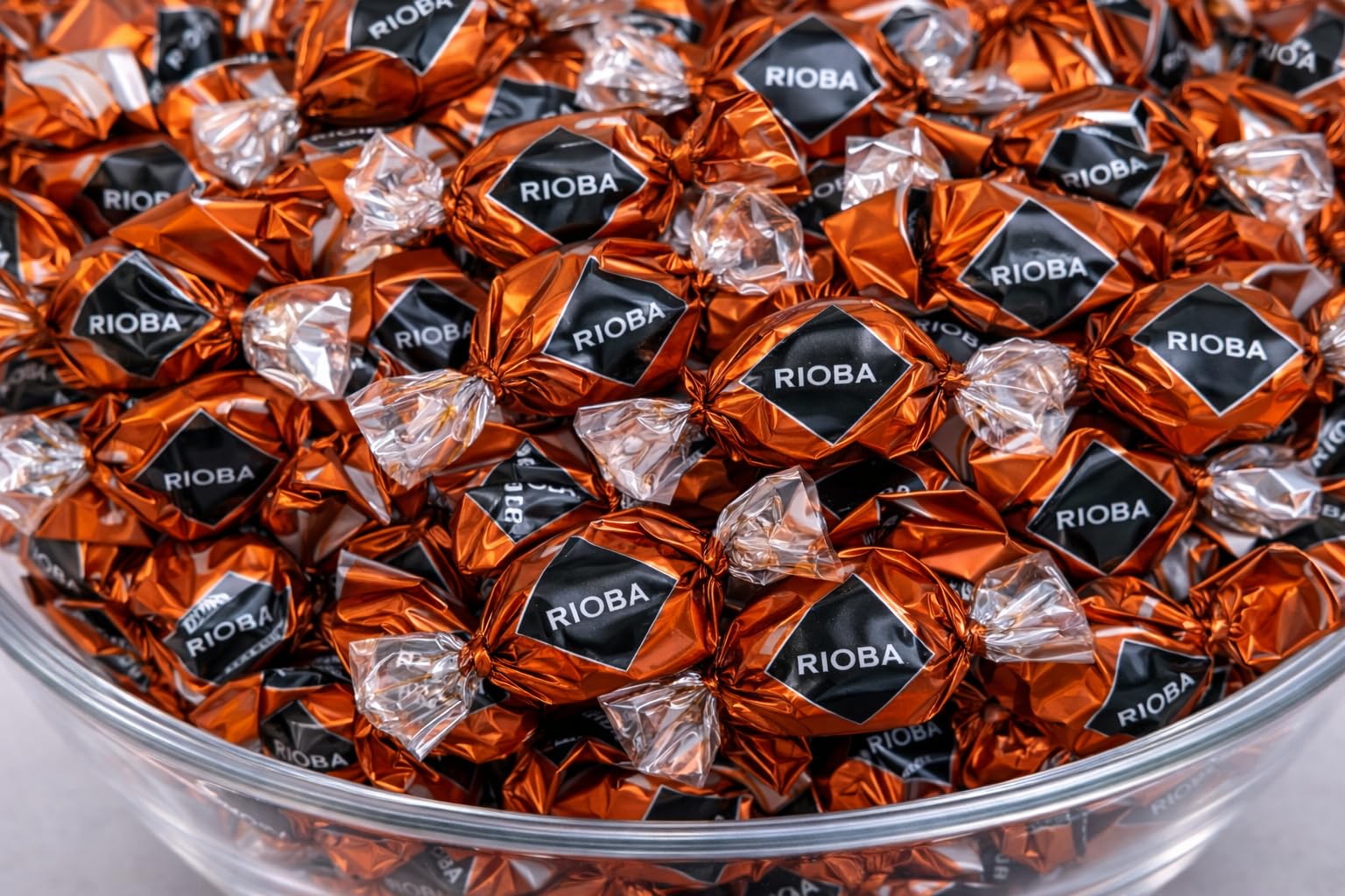 Bonbons d'Accueil Caramel Dur Rioba - 1,4 Kg mini-bonbons à offrir, restaurant, salle d'attente, conférence, Accueil Garage, concessionnaire auto