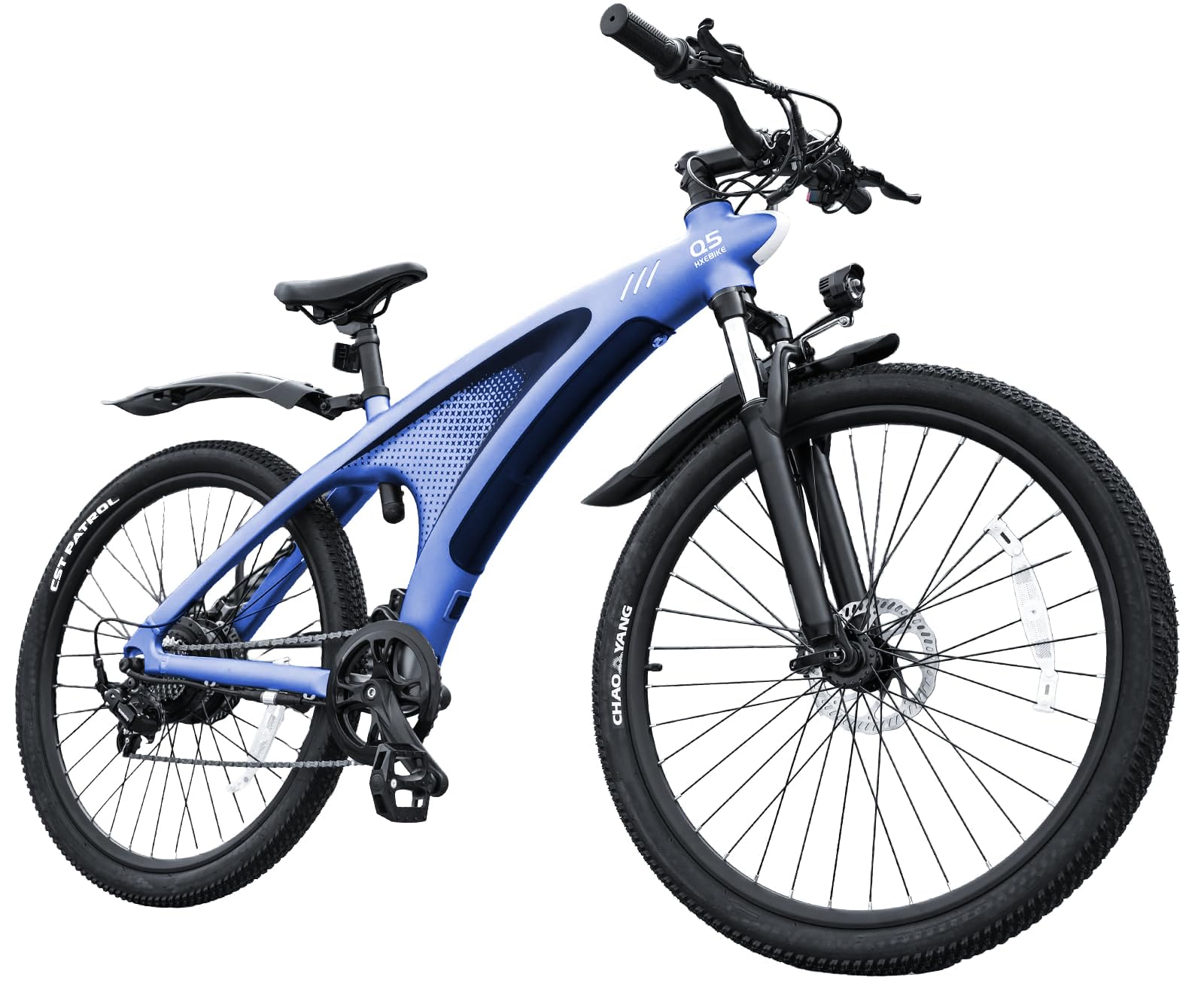 HX Q5 Shark Bicicleta Eléctrica Mountain Adulto para el Commuting, 27.5" EBike, 85 NM, 20Ah y 50-100 km, Amortiguador Delantero Regulable, Freno de Disco Hidráulico, Bici Eléctrica para Ciclismo