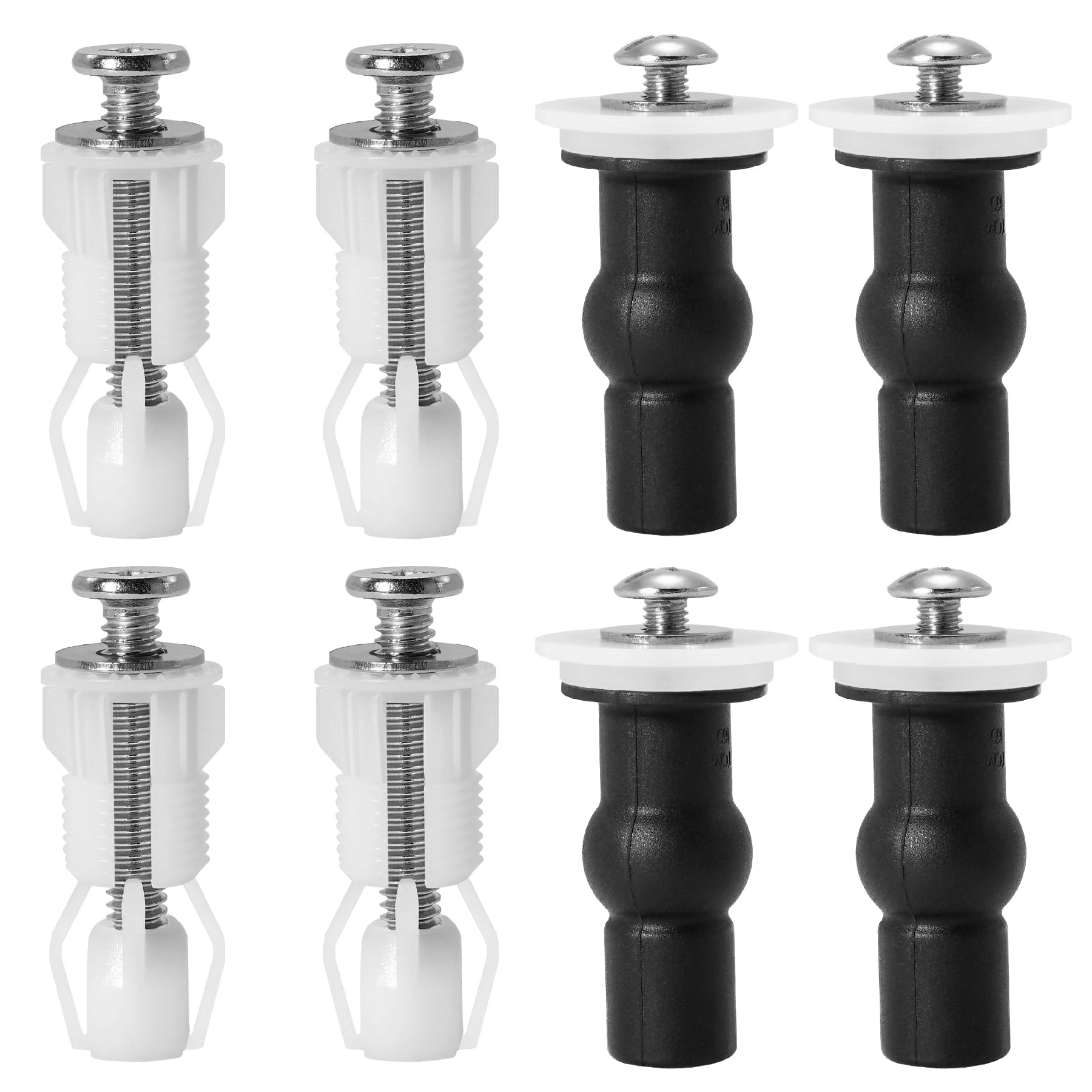 8 Pezzi Kit Fissaggio Universale per Sedile WC, Viti per Tavoletta WC con Gomma Espandibile e Acciaio Inox 304, Set di Ricambio per Cerniere Copriwater, Adatto per Fori 14-18mm