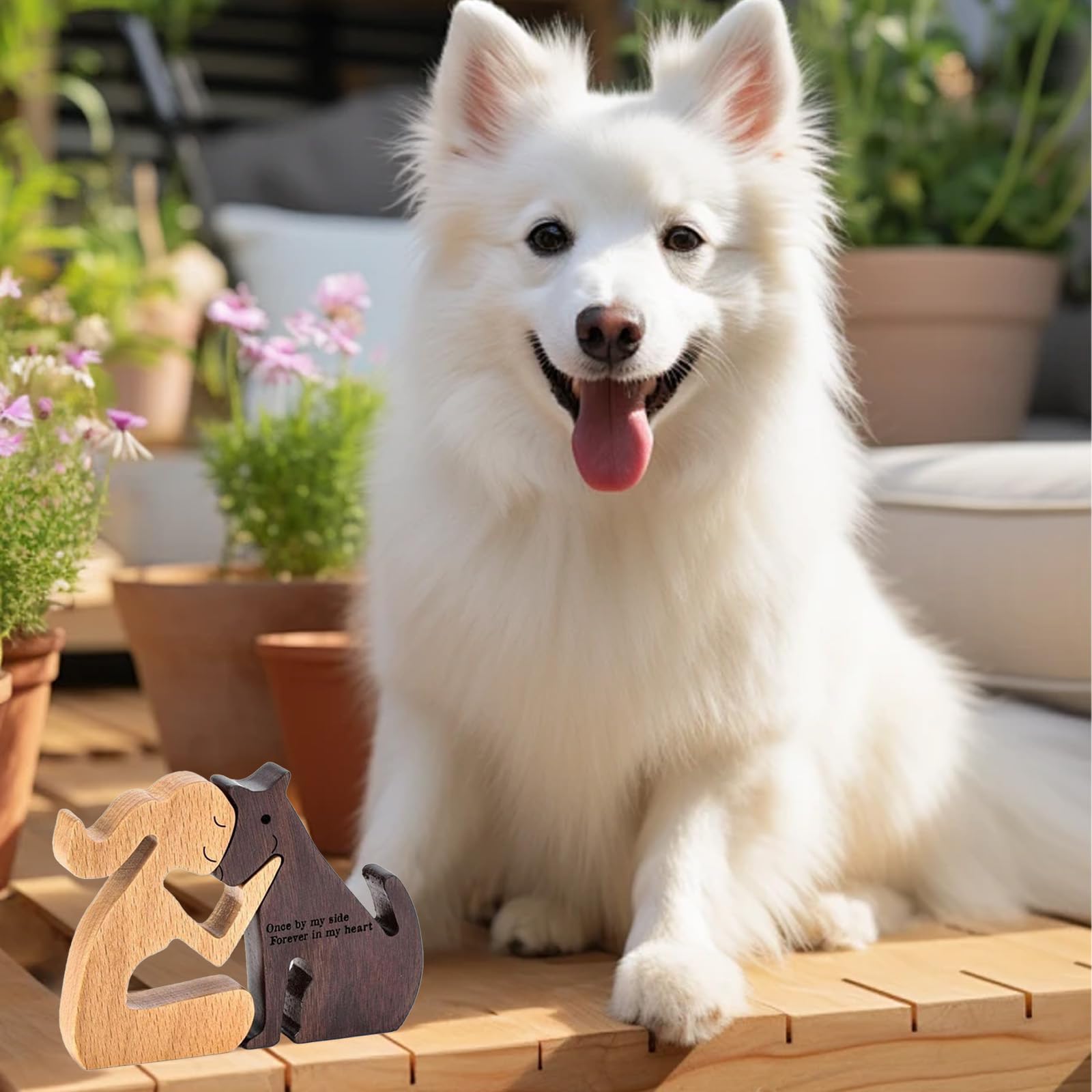 Une Tête De Chien En Bois Sculpté Avec Un Nez Noir Et Un Fond Blanc
