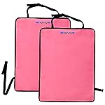 Enovoe Kick Mats - Set of 2 - Back of Seat Protector for Kids Feet - Car Seat Back Protector - Shields from Dirt and Scuffs - Durable Material - 16.8x32.8inch - Pink - Kick Mats Back Seat Protector