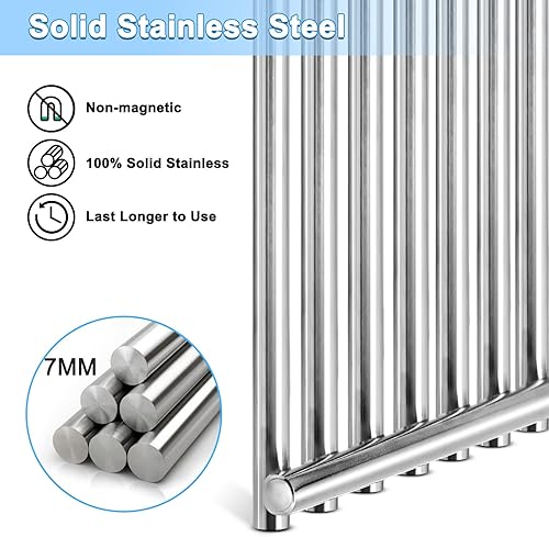 Miniatura 6 de Adviace Piezas de repuesto de parrilla para Nexgrill 720-0888, 720-0888N, 720-0830H modelos de parrilla de gas, rejillas de acero inoxidable de 17