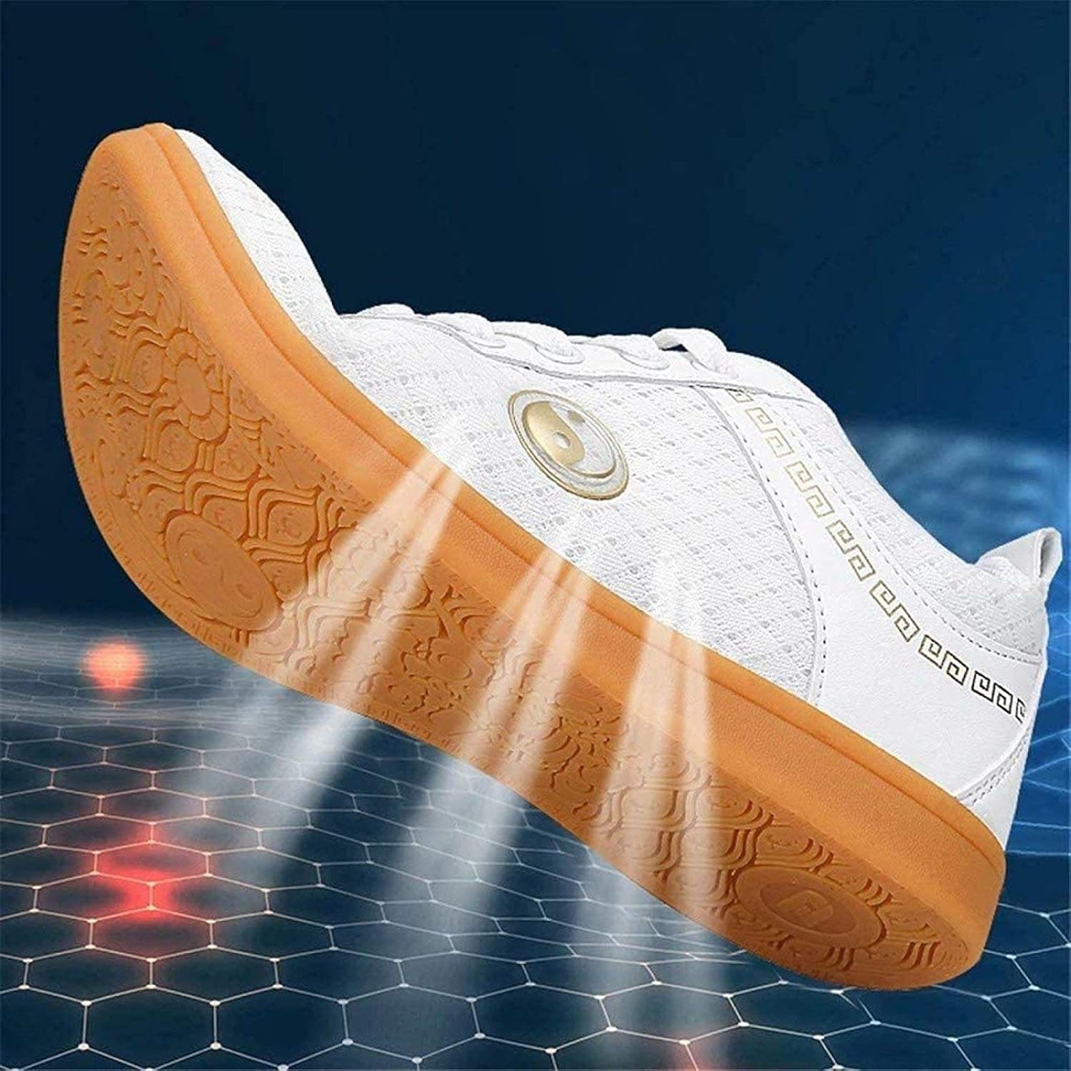 RDJSHOP Martial Arts Tai Chi Shoes Unisex Breathable Kung Fu Shoes Rubber Sole Sneakers for Adults and Children,White-9