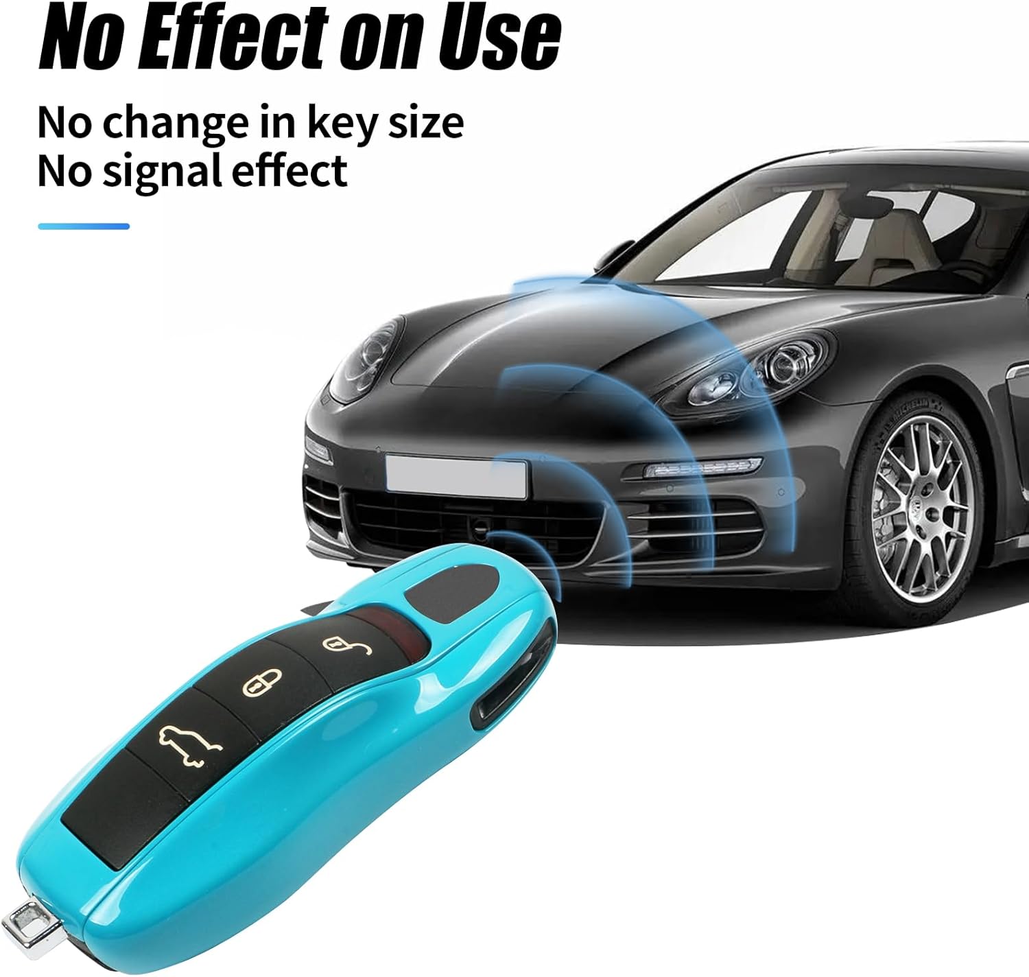 Miami Blue Key Fob Cover Compatible with Porsche Key Shell Key Fob Shell Replacement Compatible with Porsche Cayenne Panamera 911 718 Macan Boxster Cayman Old Style