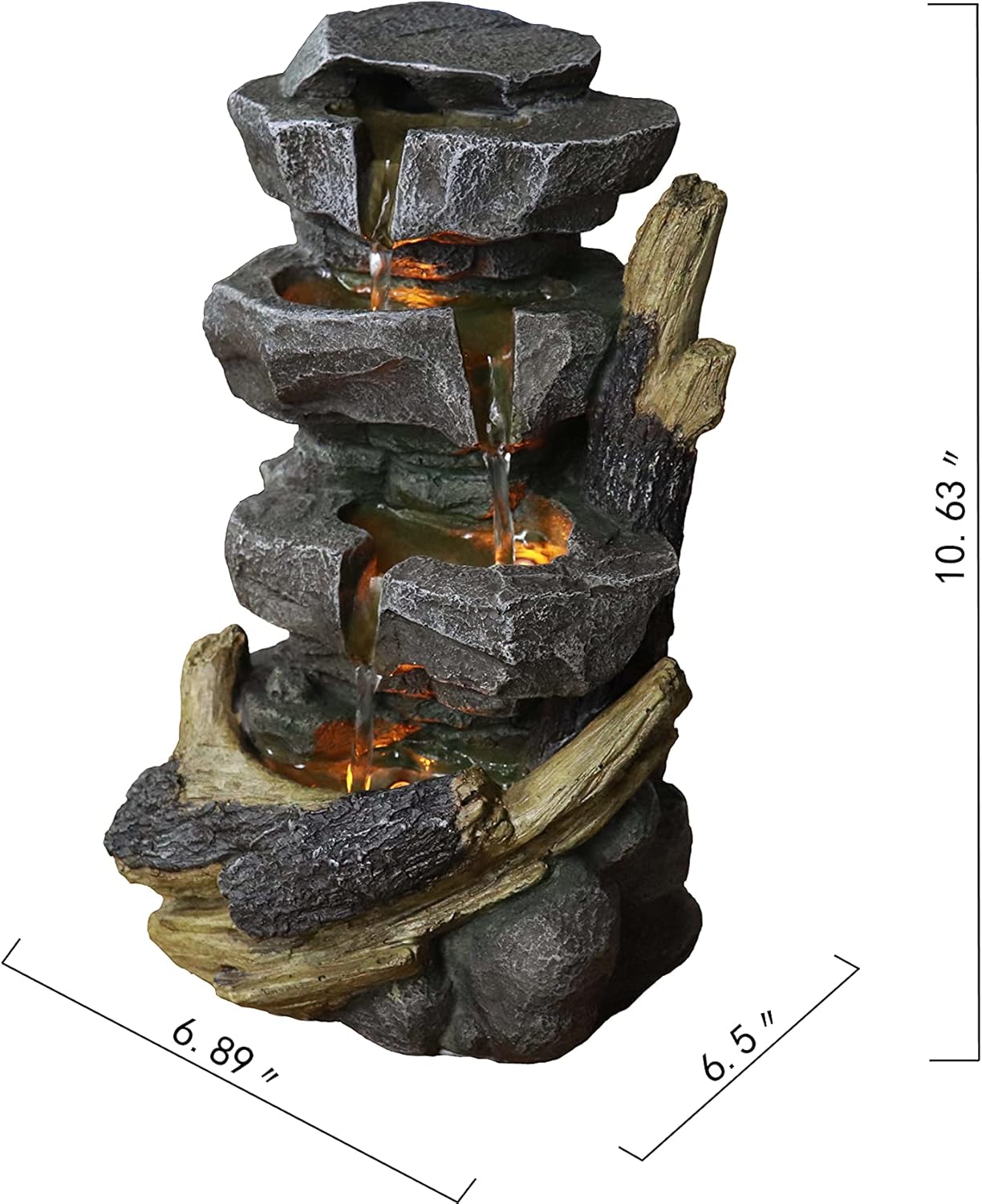 Warm Garden Relaxation Fountain Indoor Fountain Metal Like Fountains Fountain for Interior Decoration Tabletop Fountains : Home & Kitchen
