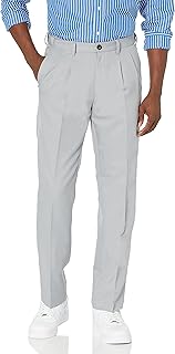 Amazon Essentials Herren Klassische Passform, Dehnbare Taille, Plissee-Hose
