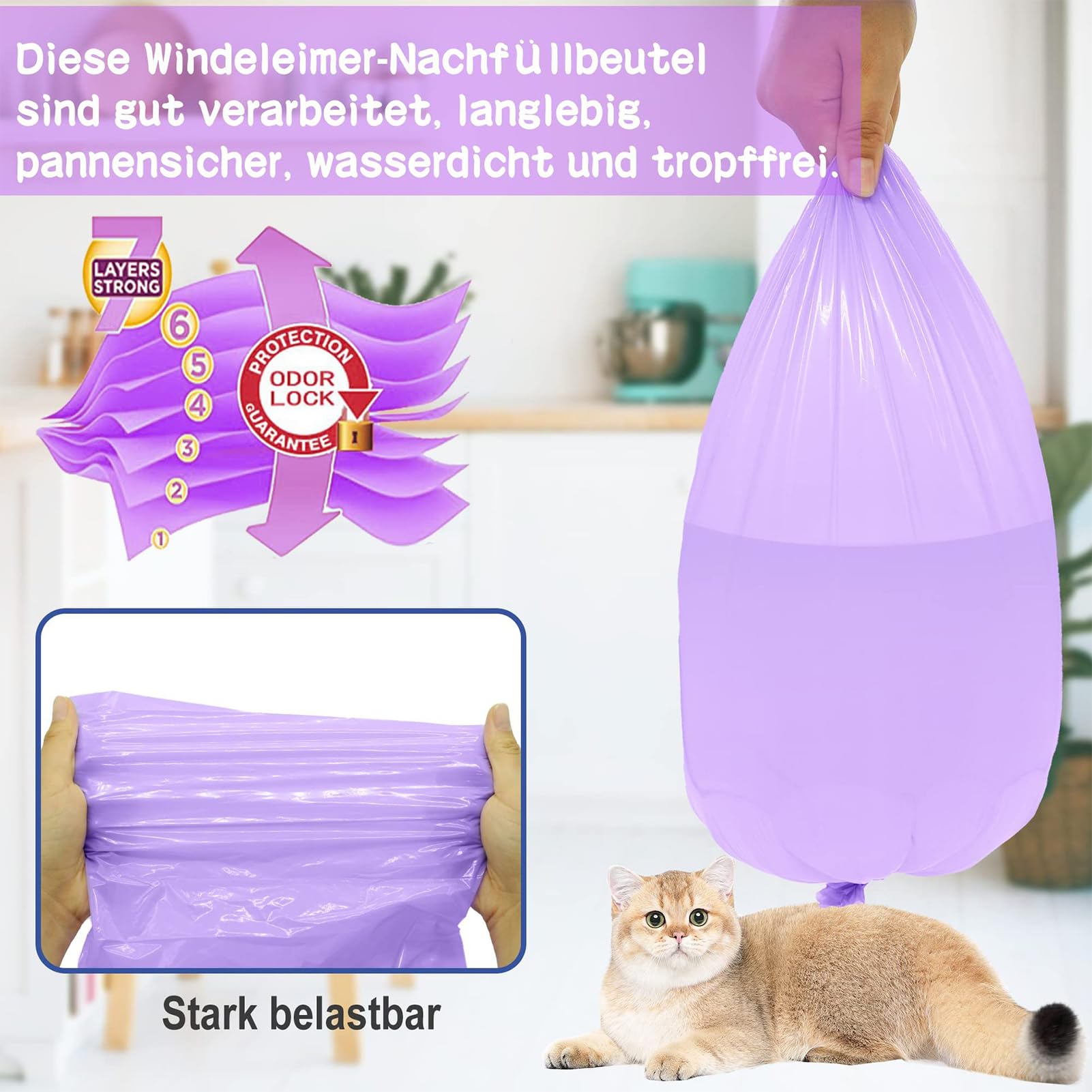 LEMU Nappy Bin Refill Bags 10-Pack (10 Meters Each) - Compatible With Tommee Tippee Twist - View #7