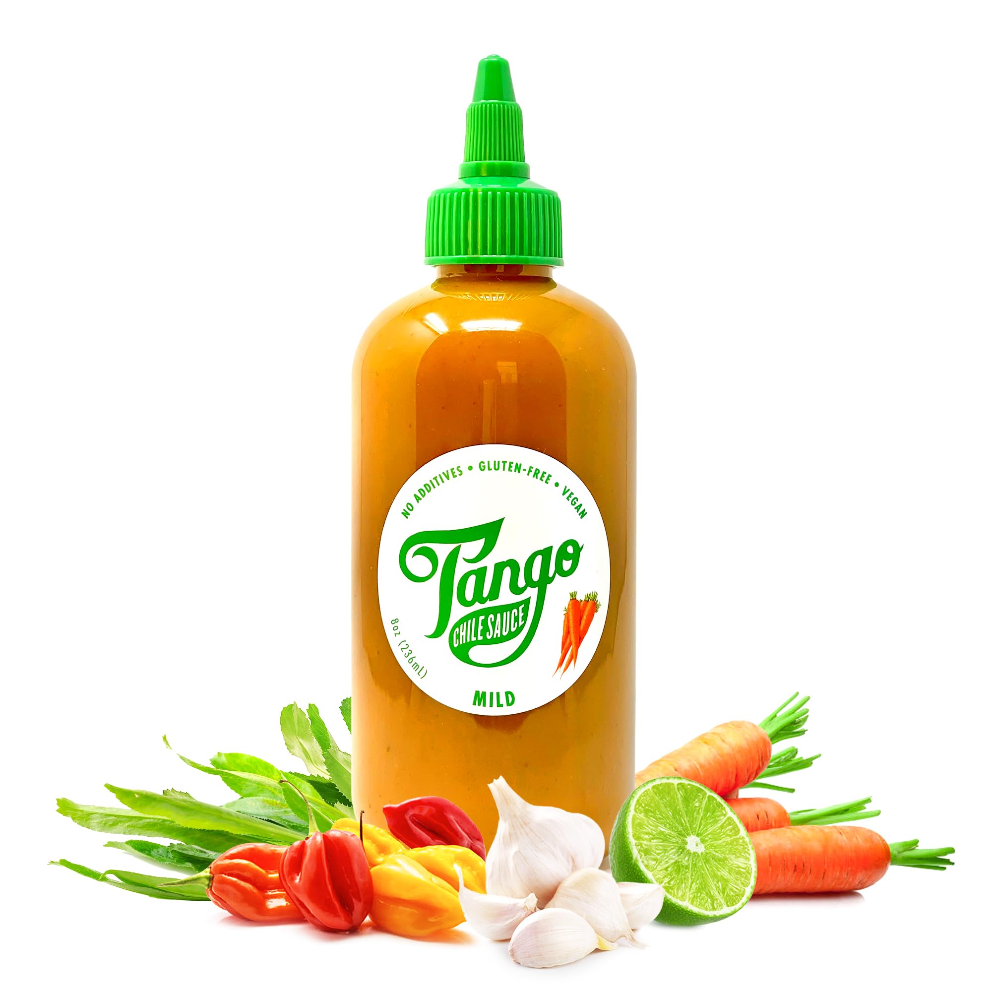 Mild Tango – Scotch Bonnet & Carrot Hot Sauce – Flavor-First, Low Heat – Vegan, Gluten-Free, Clean Ingredients – 8 oz Bottle