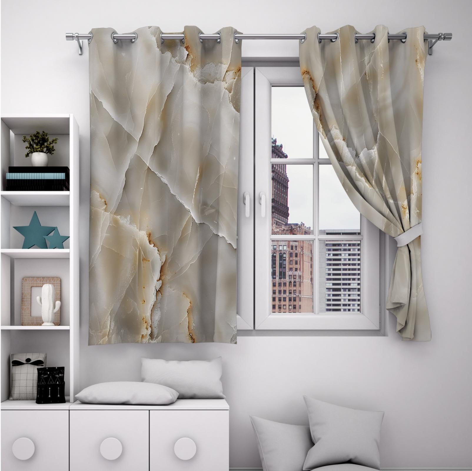 Amazon｜大理石の質感遮光カーテン寝室ソフト断熱カーテンリビング