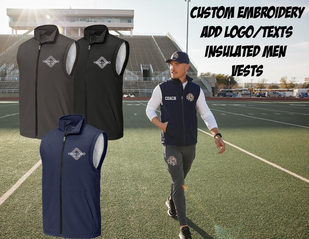 INK STITCH Men Jst57 Custom Embroidery Add Logo Texts Insulated Waterproof Vests - Image 5