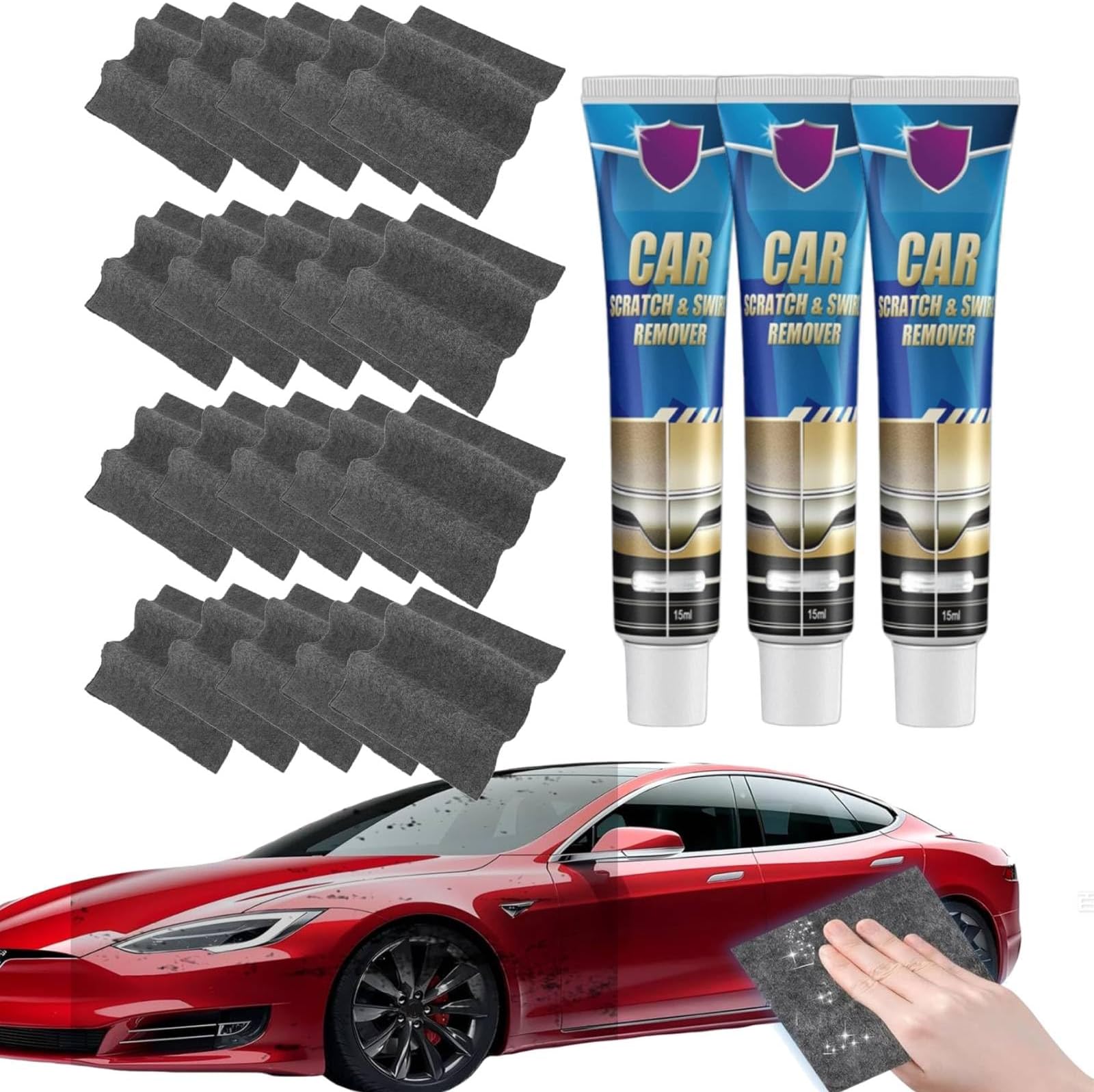 Fixapro Scratch Remover, Fixapro Car Scratch Remover, Multipurpose Nano Sparkle Cloth for Car Scratches, Repair Swirls and Water Spots, Cars Paint Scuff Remover, Easy to Use (20PC)