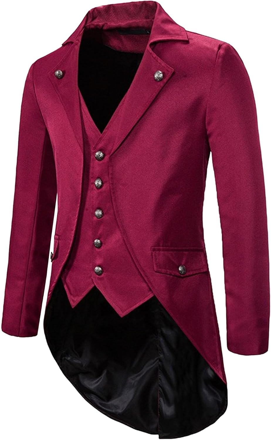 Mens Tailcoat Jacket Slim Fit Single Breasted Notch Lapel Blazer Dinner Party Wedding Formal Suit Dress Coat