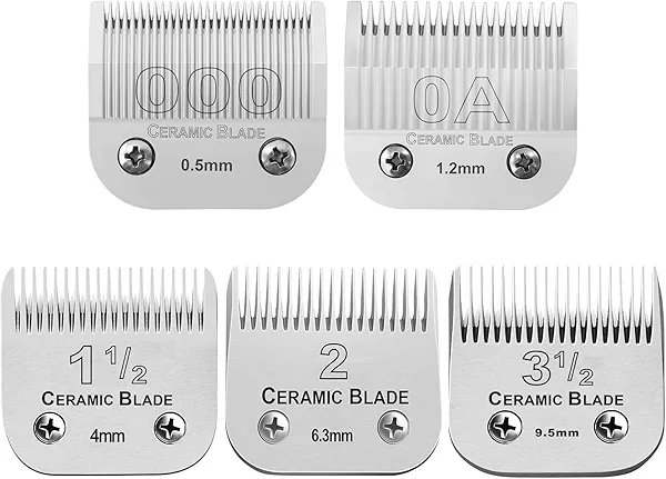5 Pcs Professional Detachable Replacement Ceramic Blades set,compatible with Andis AGC,BDC,BGC,MBG Series,oster Classic 76/Star-Teq/Power-Teq Clippers