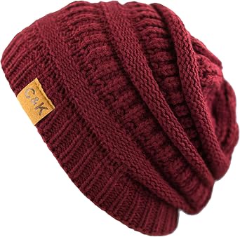 Winter Knit Ribbed Beanie Hat Warm Soft Stretch Cable Knit Ribbed Cap for Men & Women