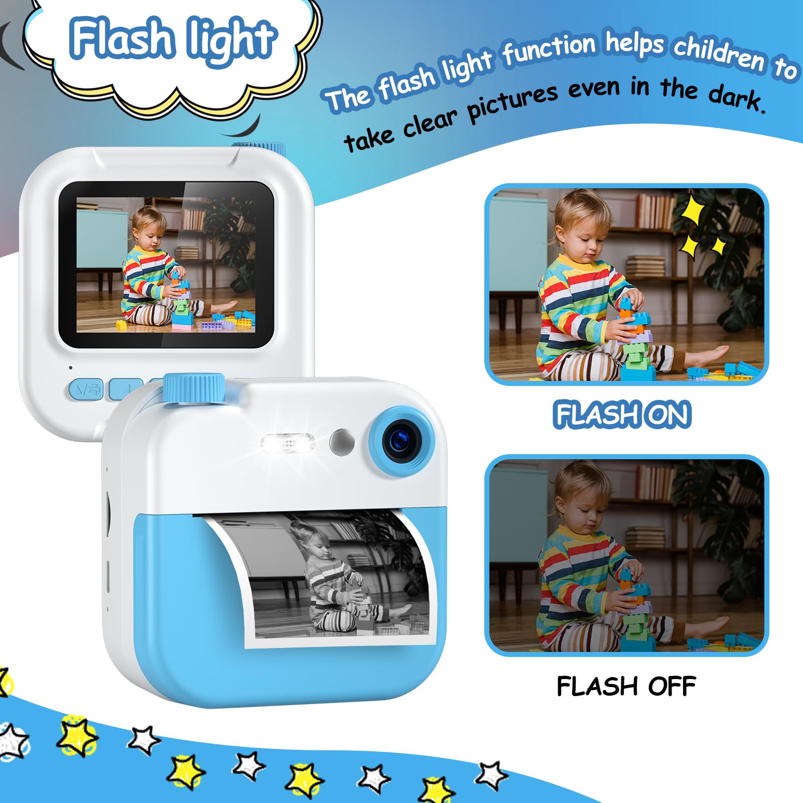 Macchina Fotografica Bambini Istantanea, GREENKINDER 1080P 2,4" Fotografica Bambini con 32GB Card, Fotocamera Istantanea Bambini con Rotoli Carta Stampa e Penne Colorate, Regalo per Bambini 3-12 Anni